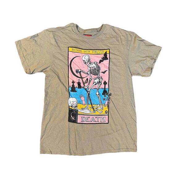 Brown nothing lasts forever T-shirt size M - Picture 1 of 4